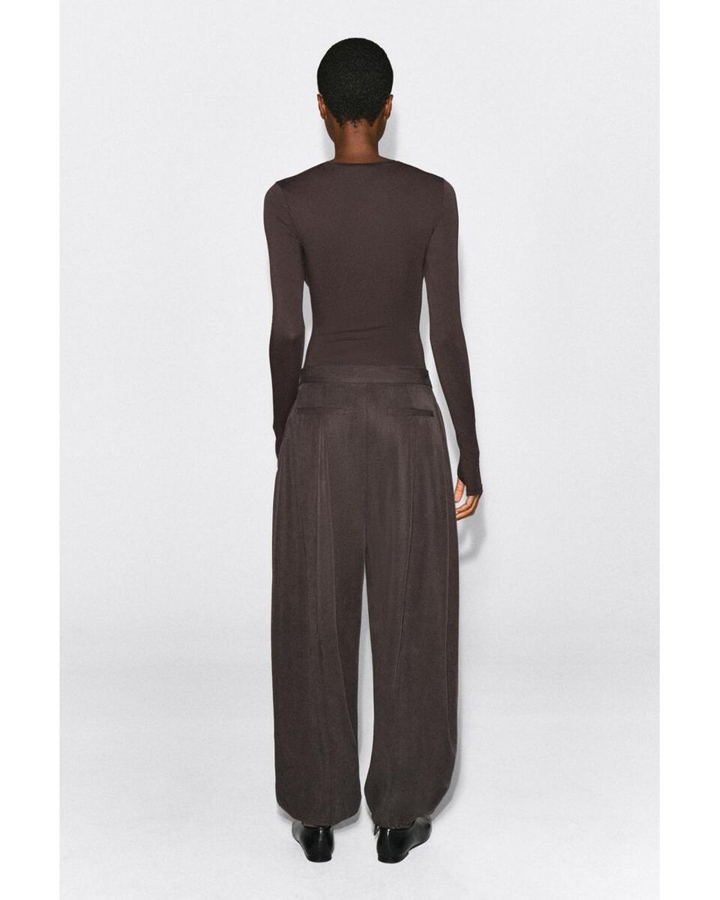 COS Brown Toggle-Hem Balloon Trousers