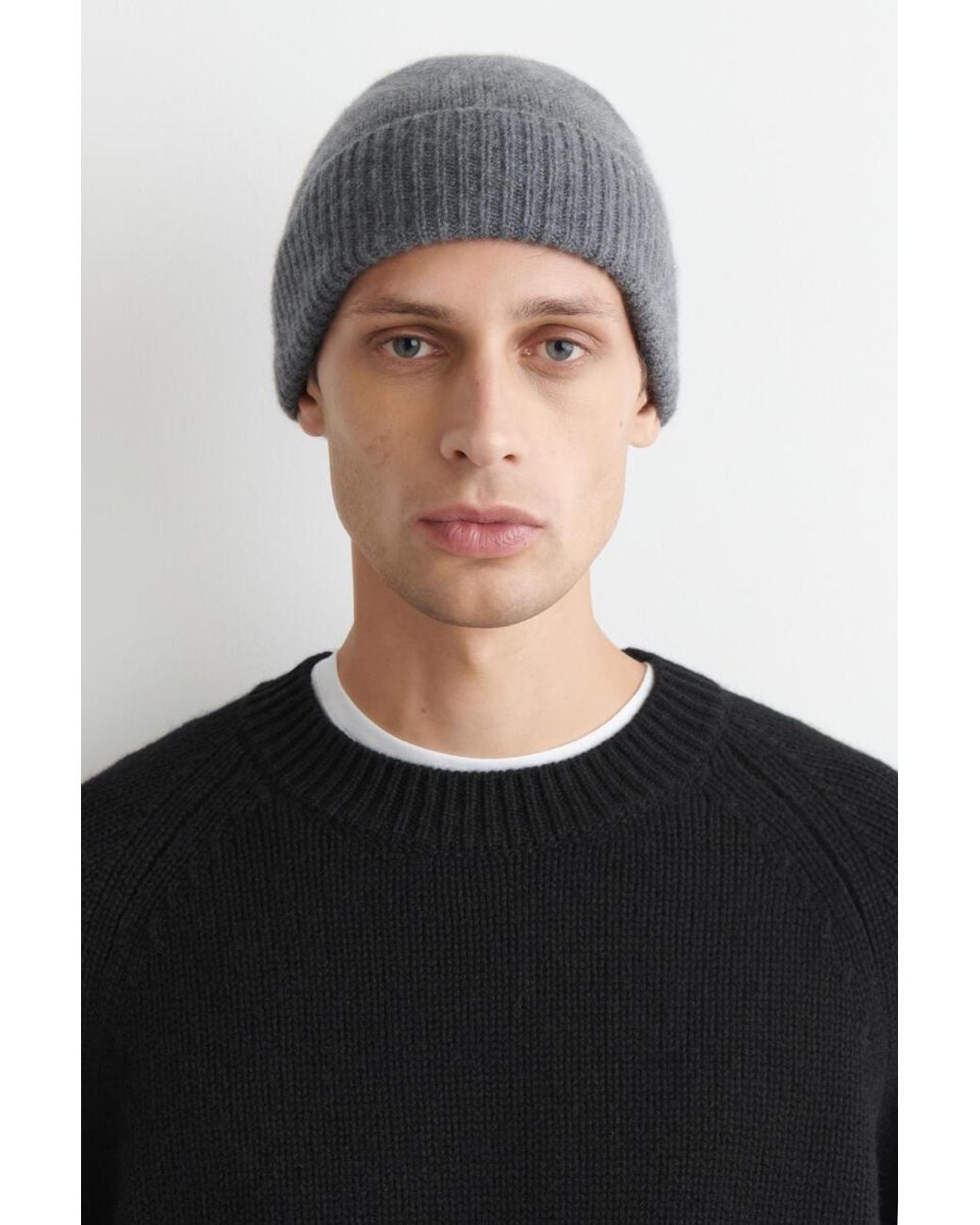 COS Gray Pure Cashmere Beanie