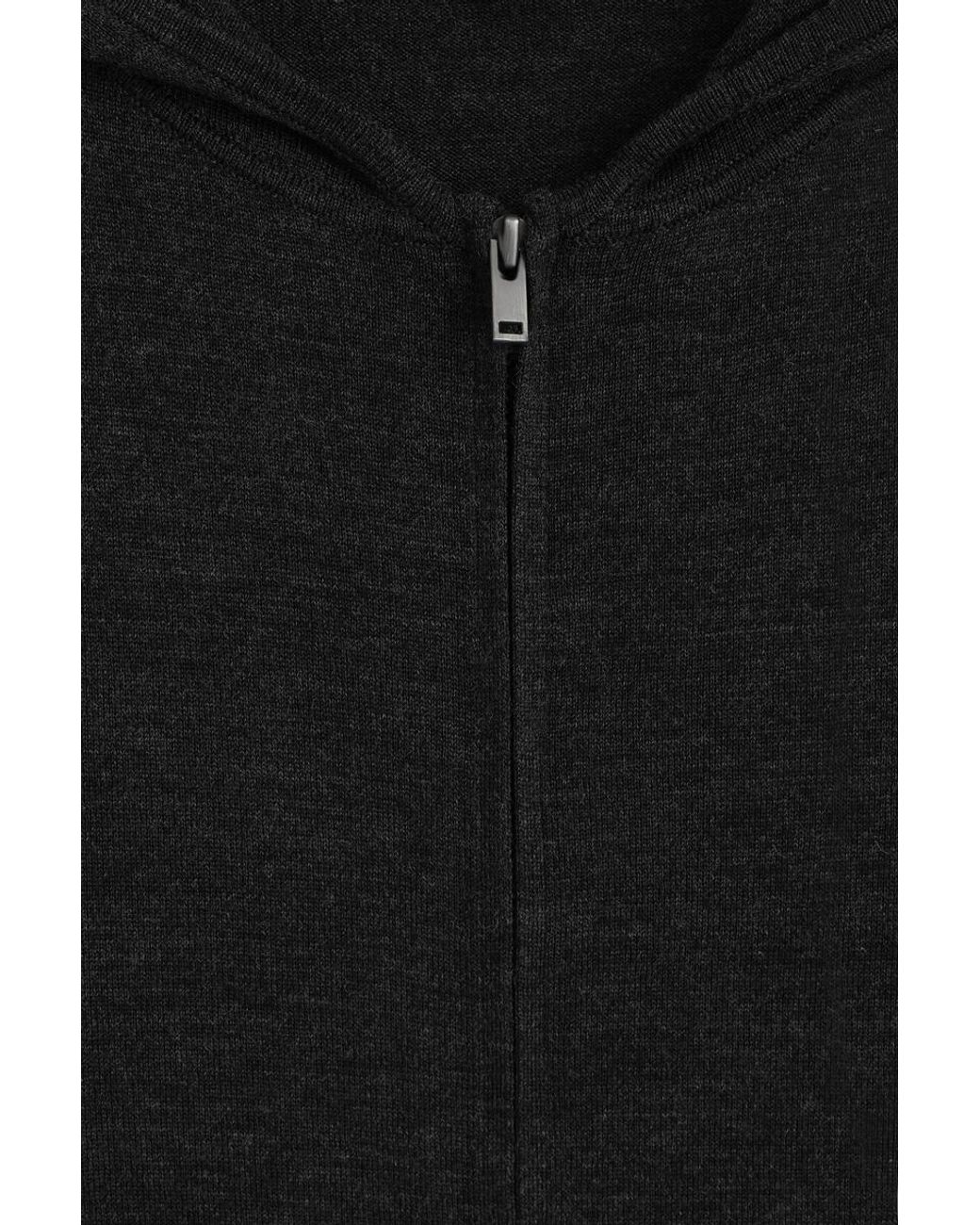 COS Blue Merino Wool Zip-Up Hoodie for men