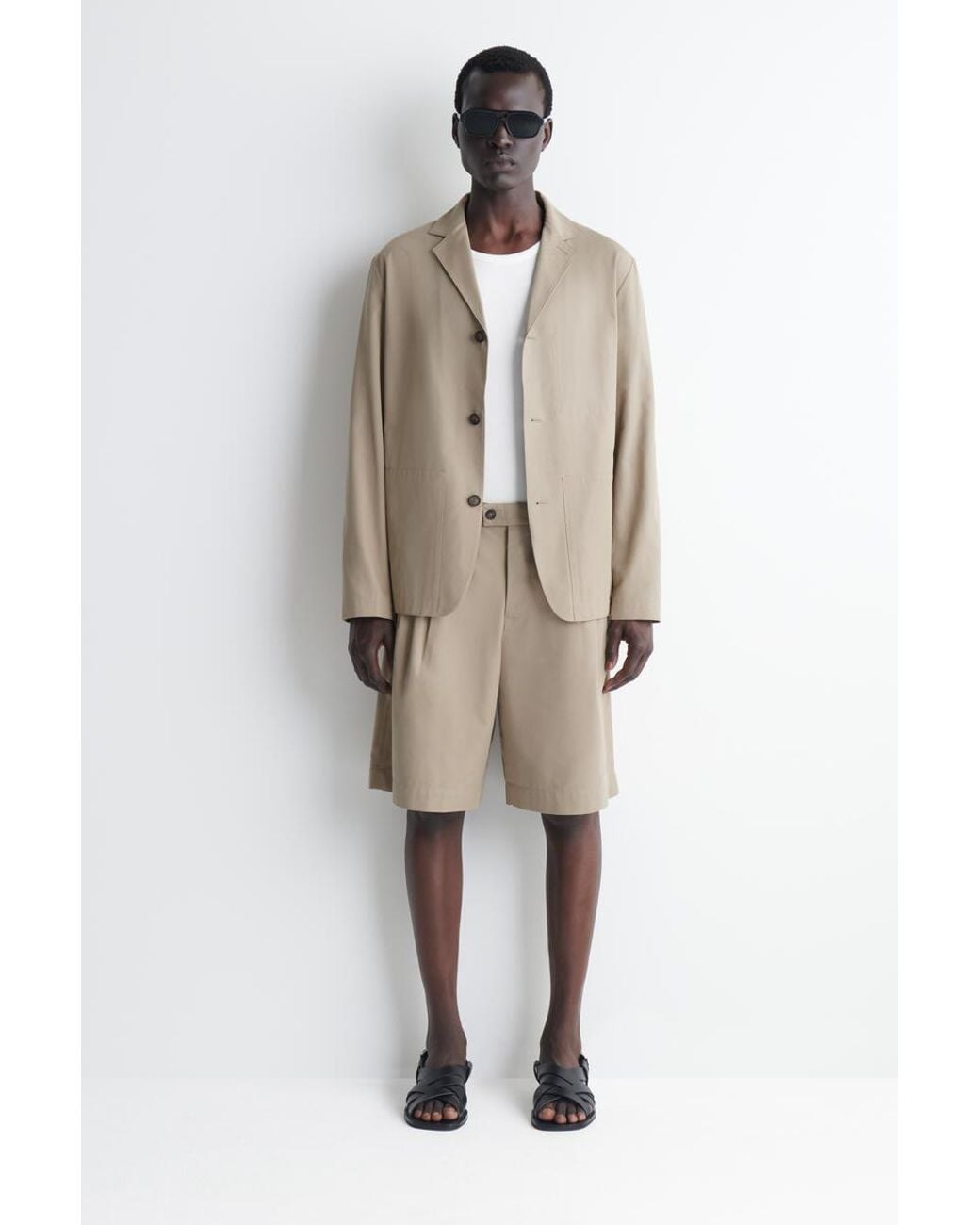 COS Natural Unstructured Cotton-Blend Blazer for men