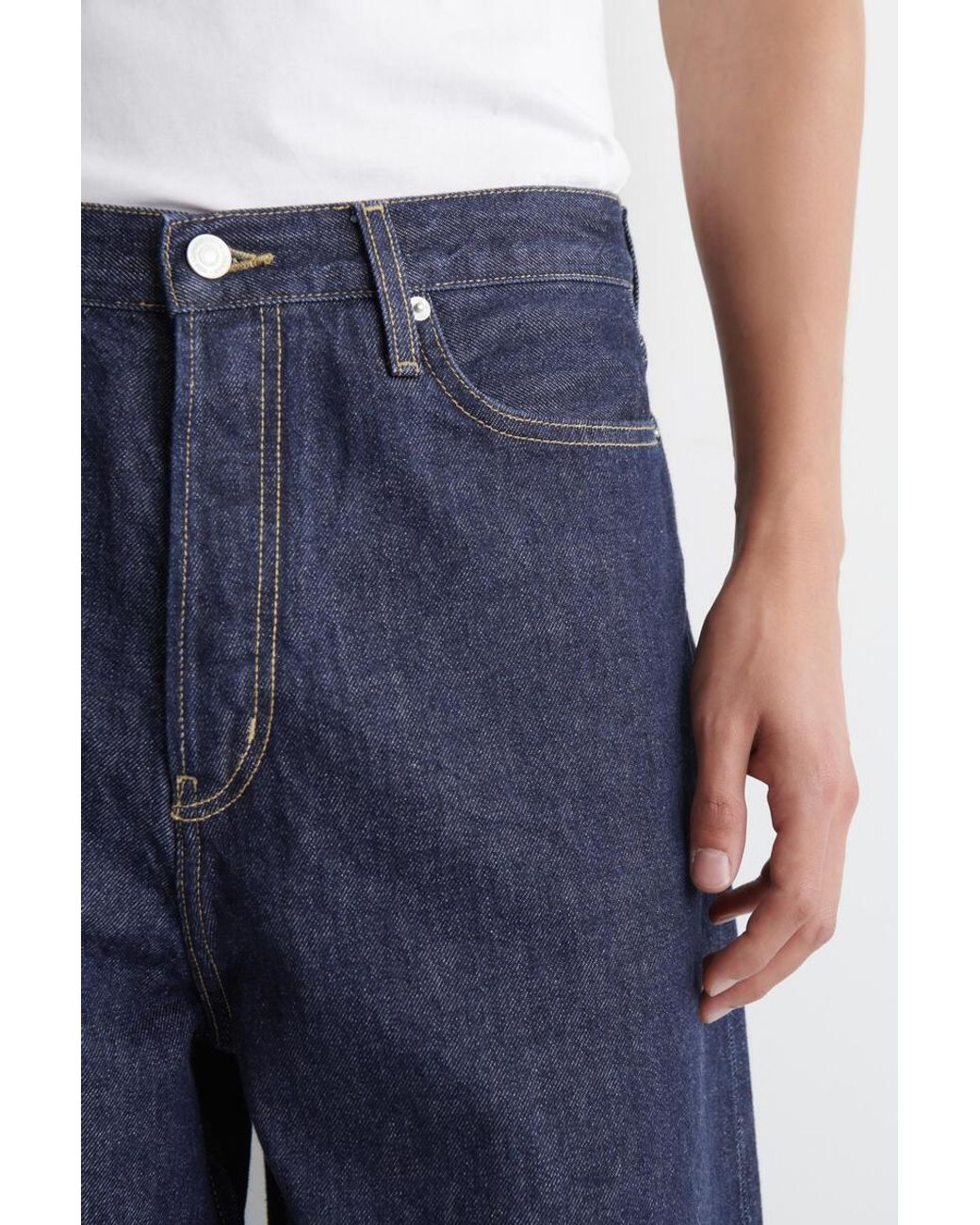COS Blue Mallow Relaxed-Fit Barrel-Leg Jeans for men