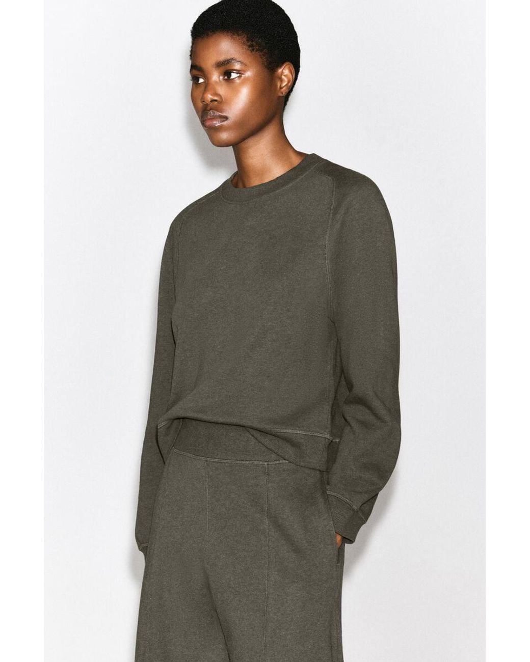 COS Green Cotton Barrel-Leg Joggers