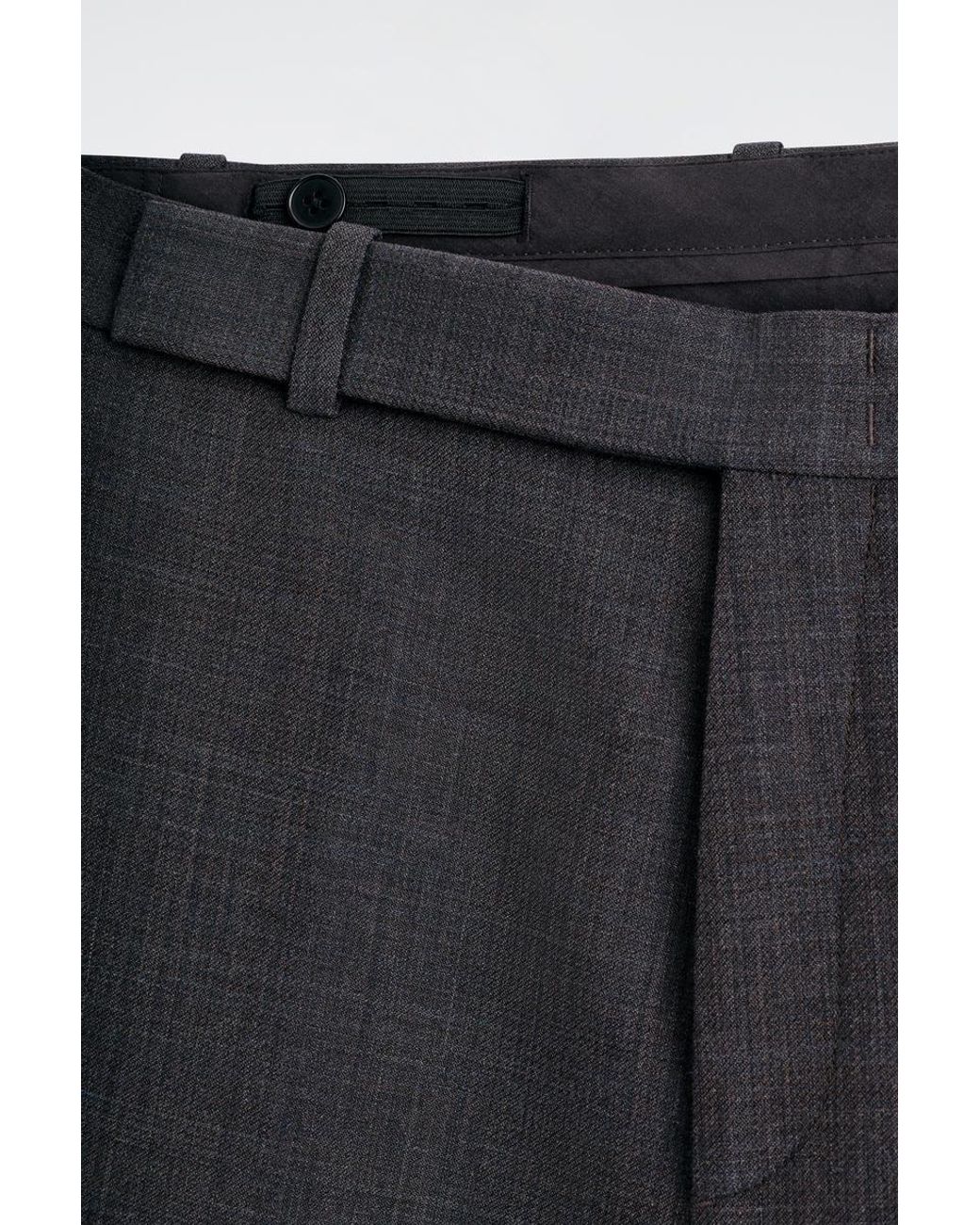 COS Gray Wool-Blend Straight-Leg Pants for men
