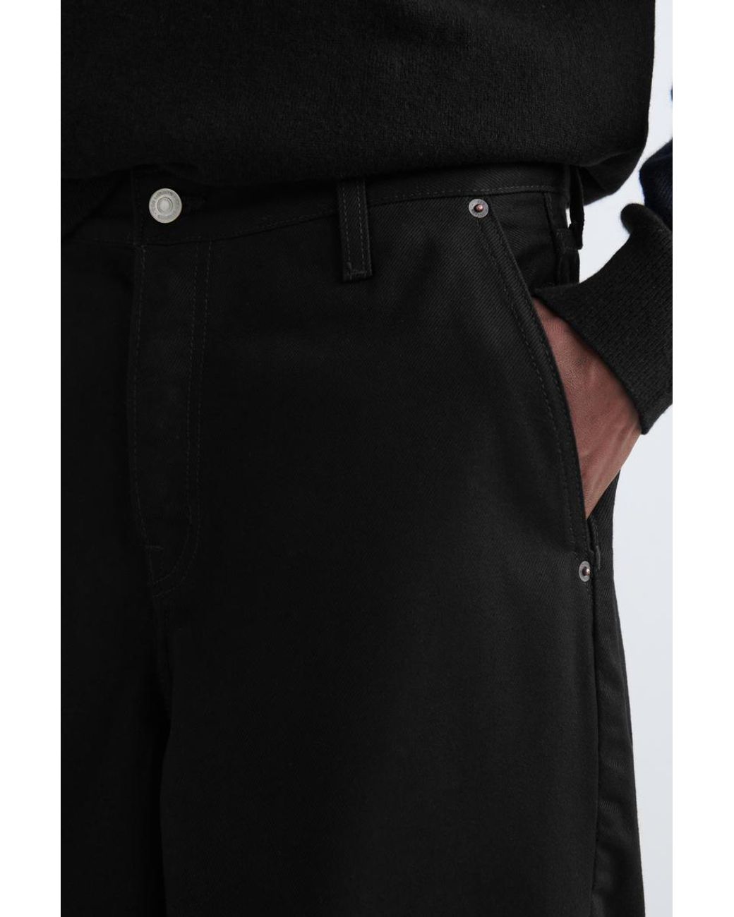 COS Black Oversized Wide-Leg Denim Trousers for men