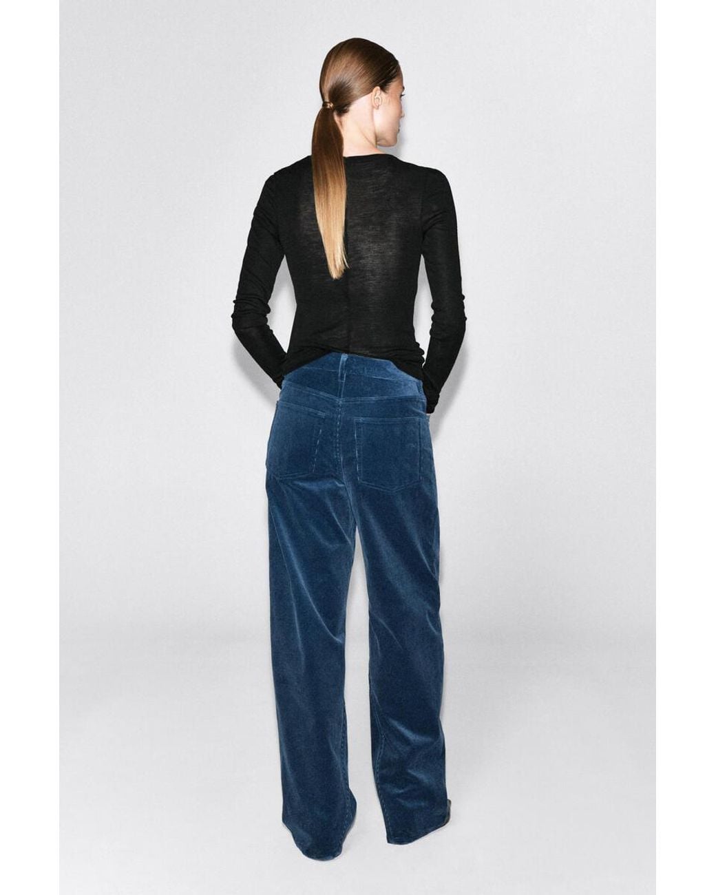 COS Blue Facade Corduroy Straight-Leg Jeans
