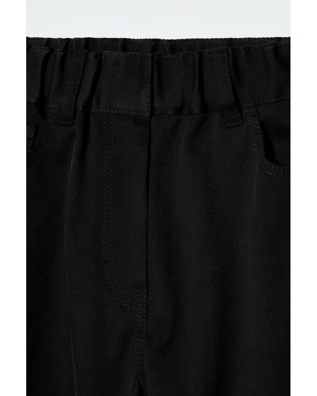 COS Black Wide-Leg Cotton Trousers