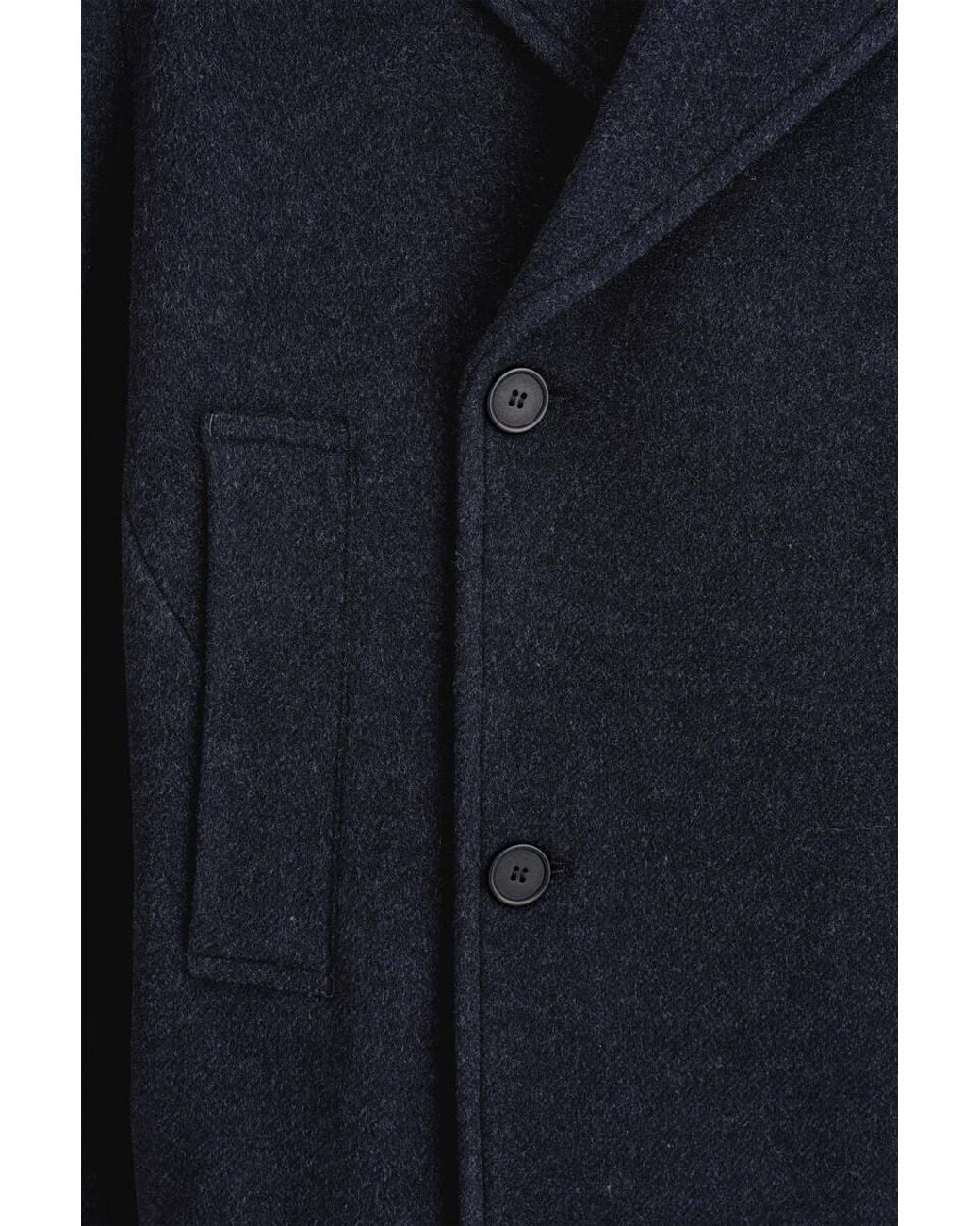COS Blue Double-Breasted Wool Short Pea Coat for men
