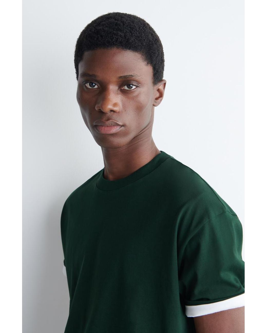 COS Green Relaxed Lightweight Cotton T-Shirt for men