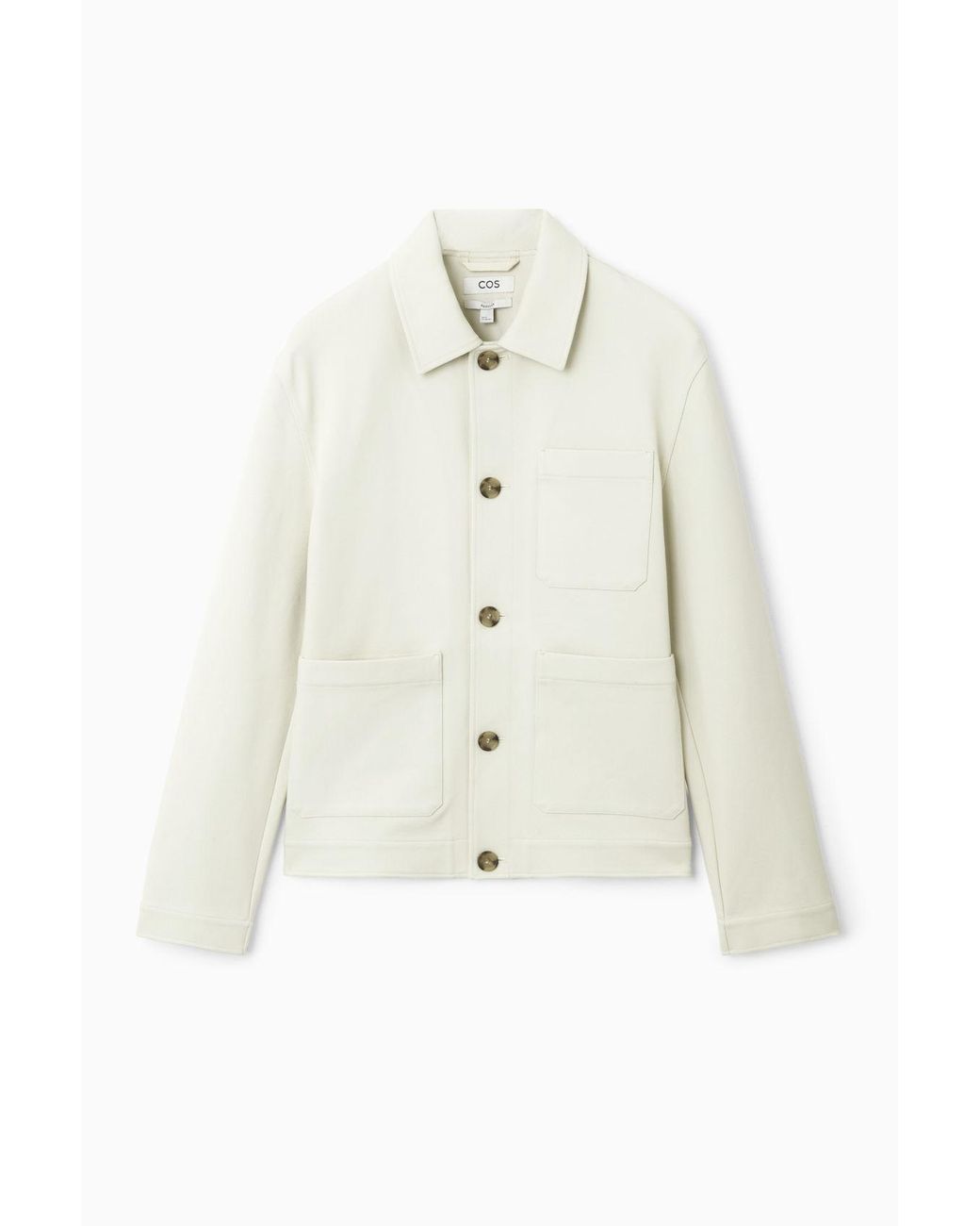 COS Loop-Knit Wool Jacket in BEIGE / OFF-WHITE