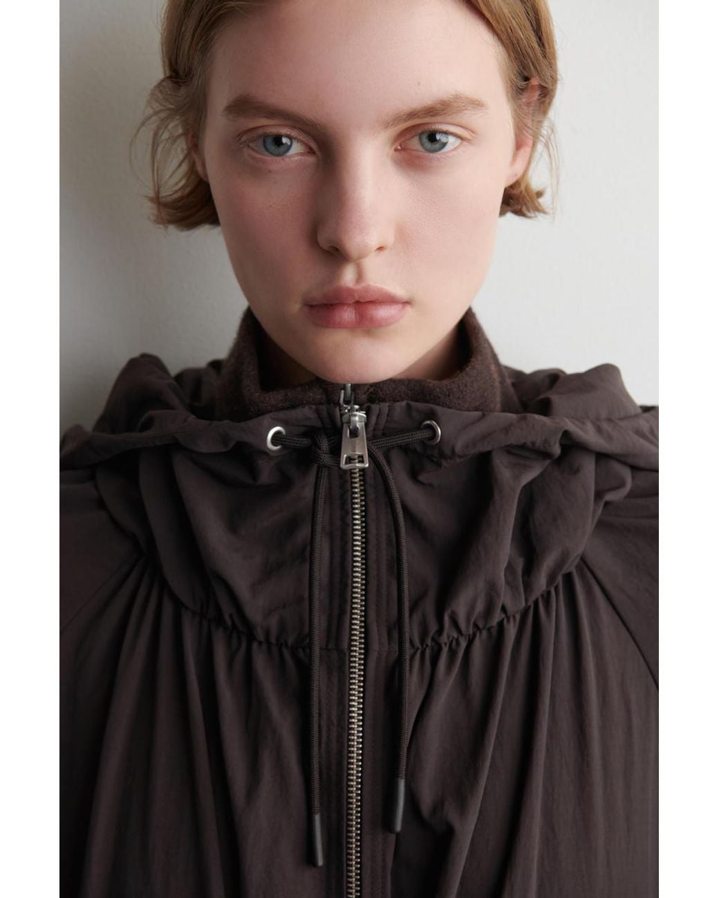 COS Black Technical Hooded Parka Jacket