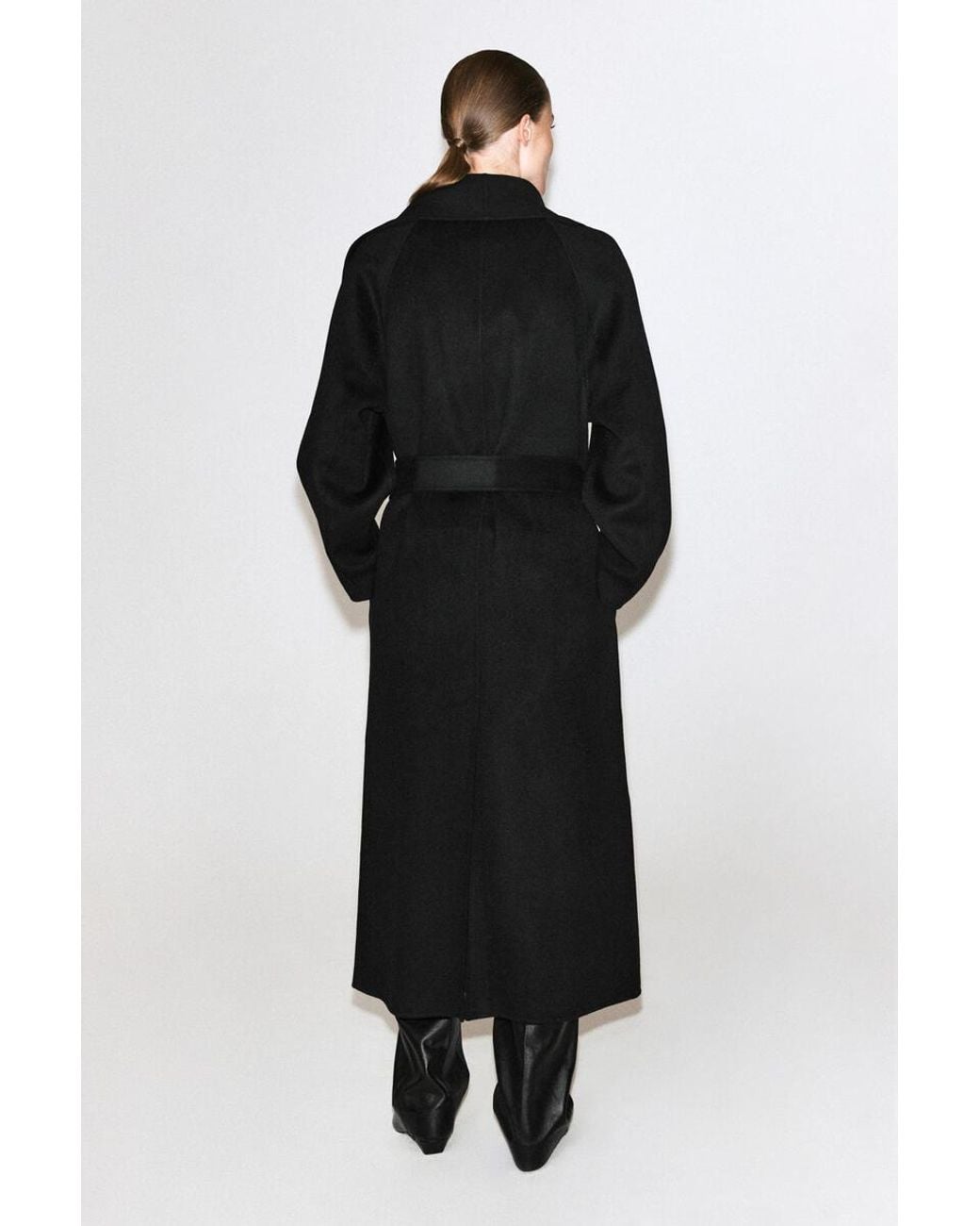 COS Black Double-Faced Wool Shawl-Collar Coat