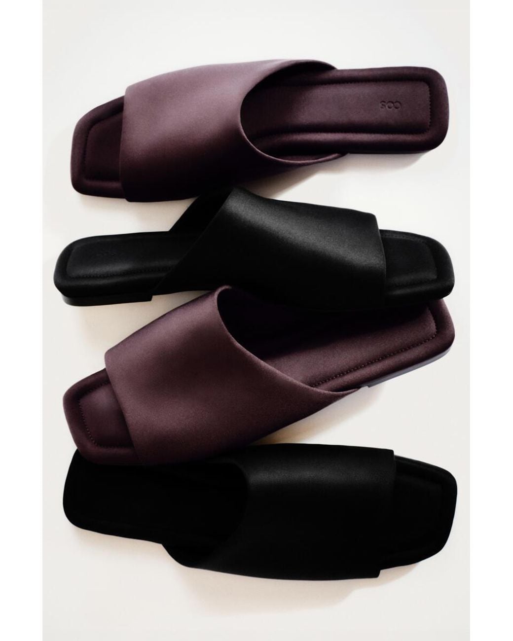 COS Black Scuba Square-Toe Mules