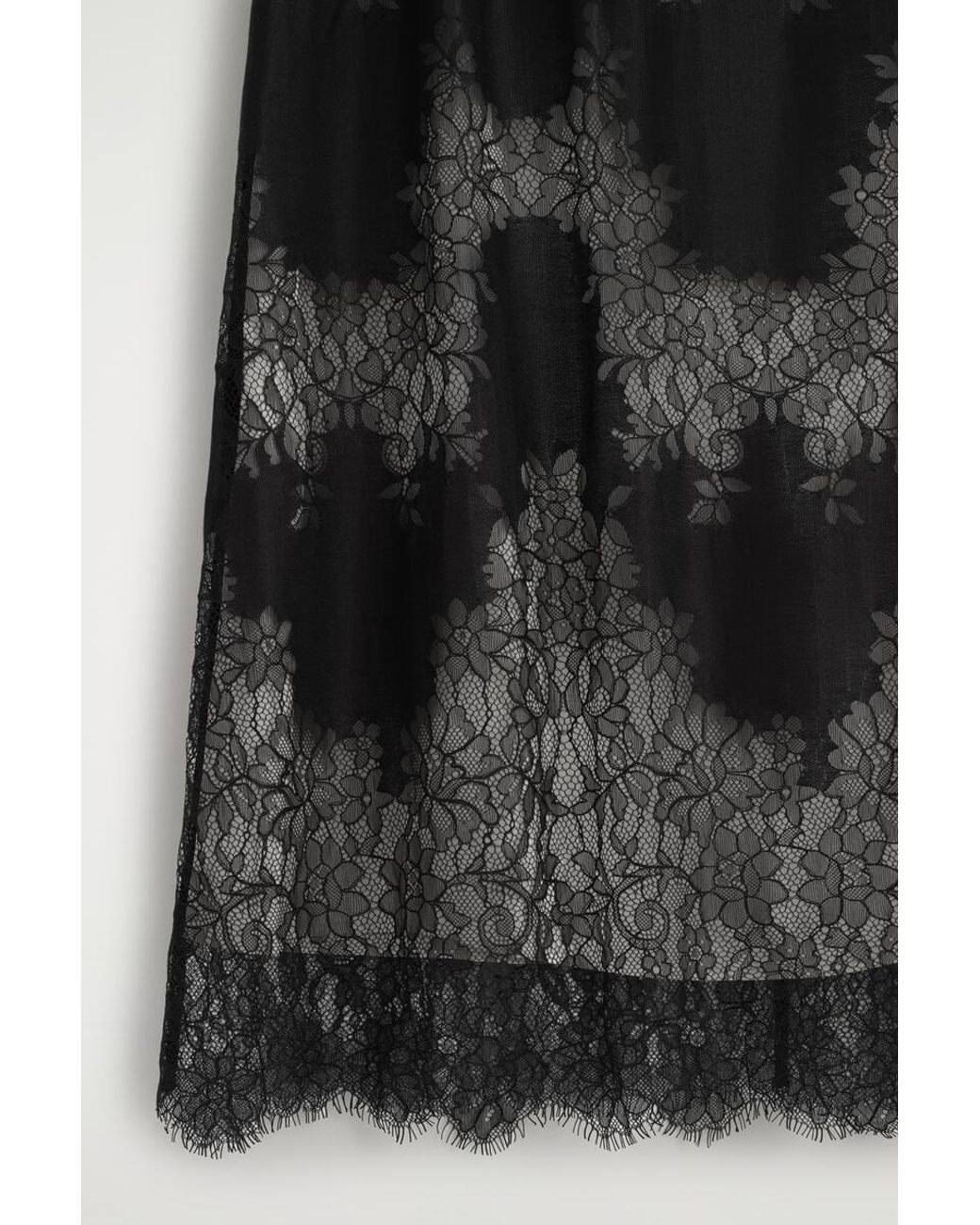 COS Black Sleeveless Lace Midi Dress