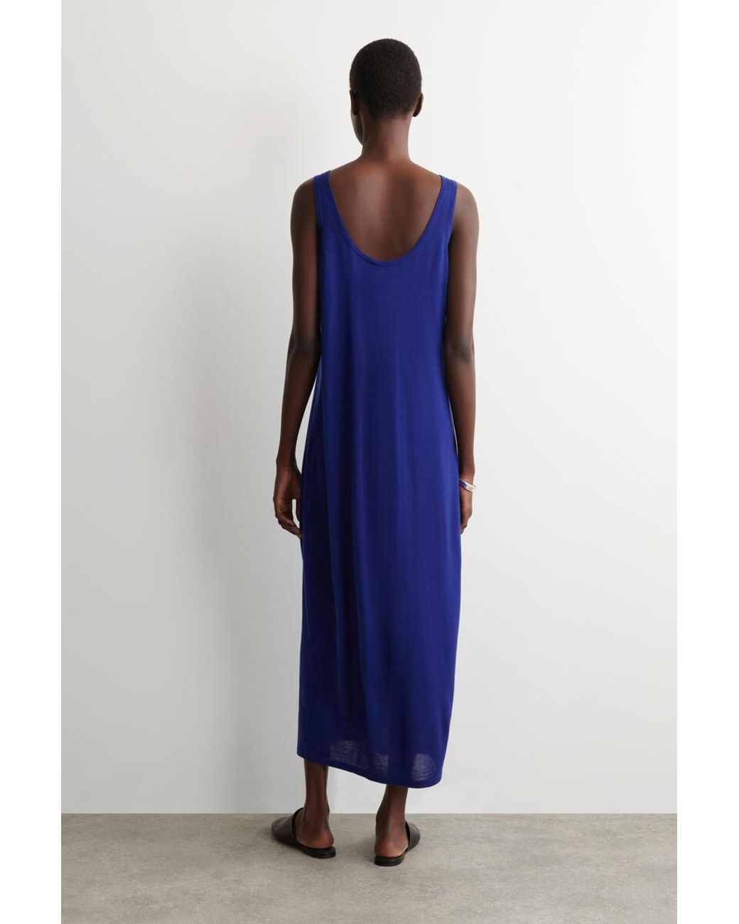 COS Blue Rounded Merino Wool Maxi Dress