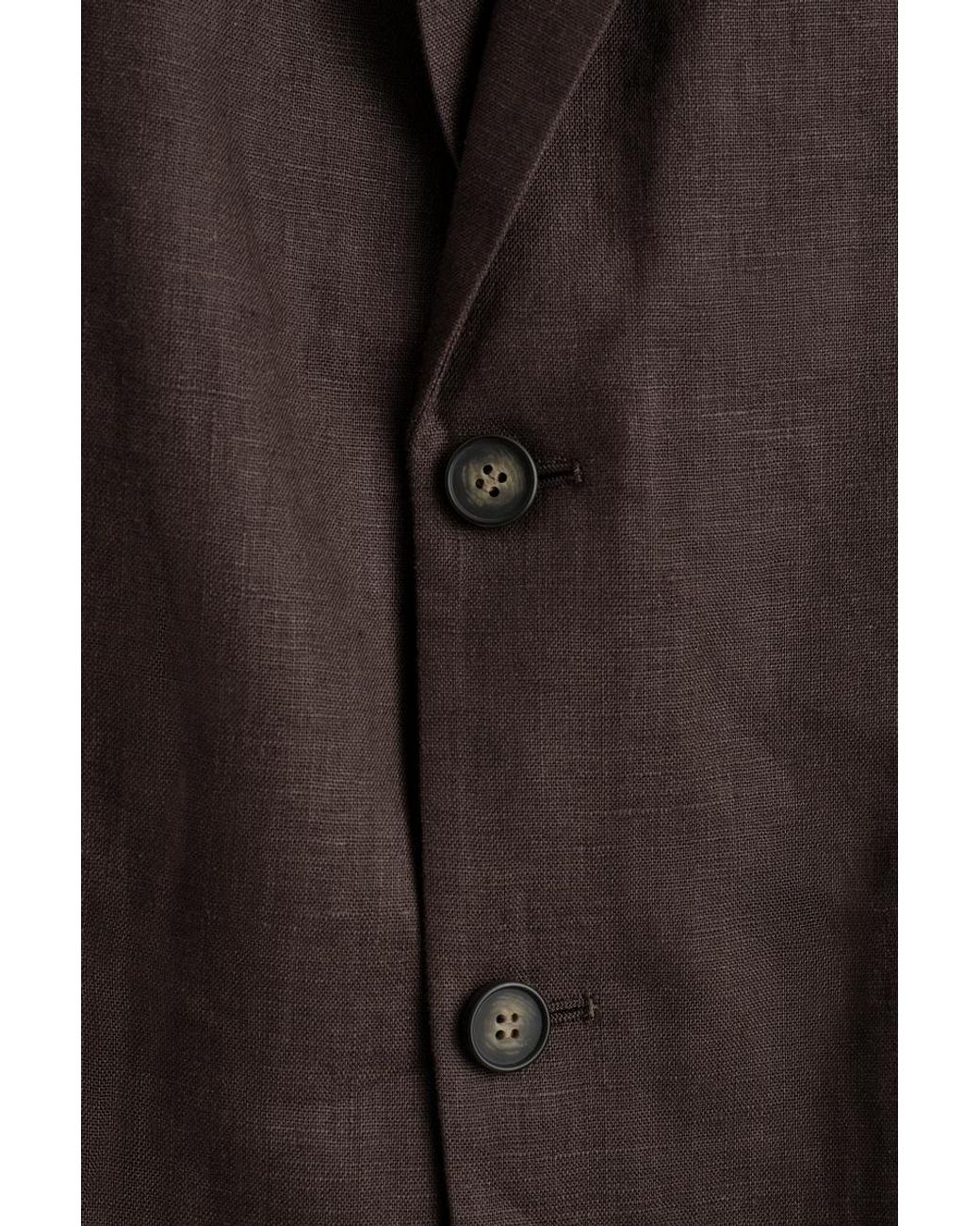 COS Brown Single-Breasted Linen Blazer for men
