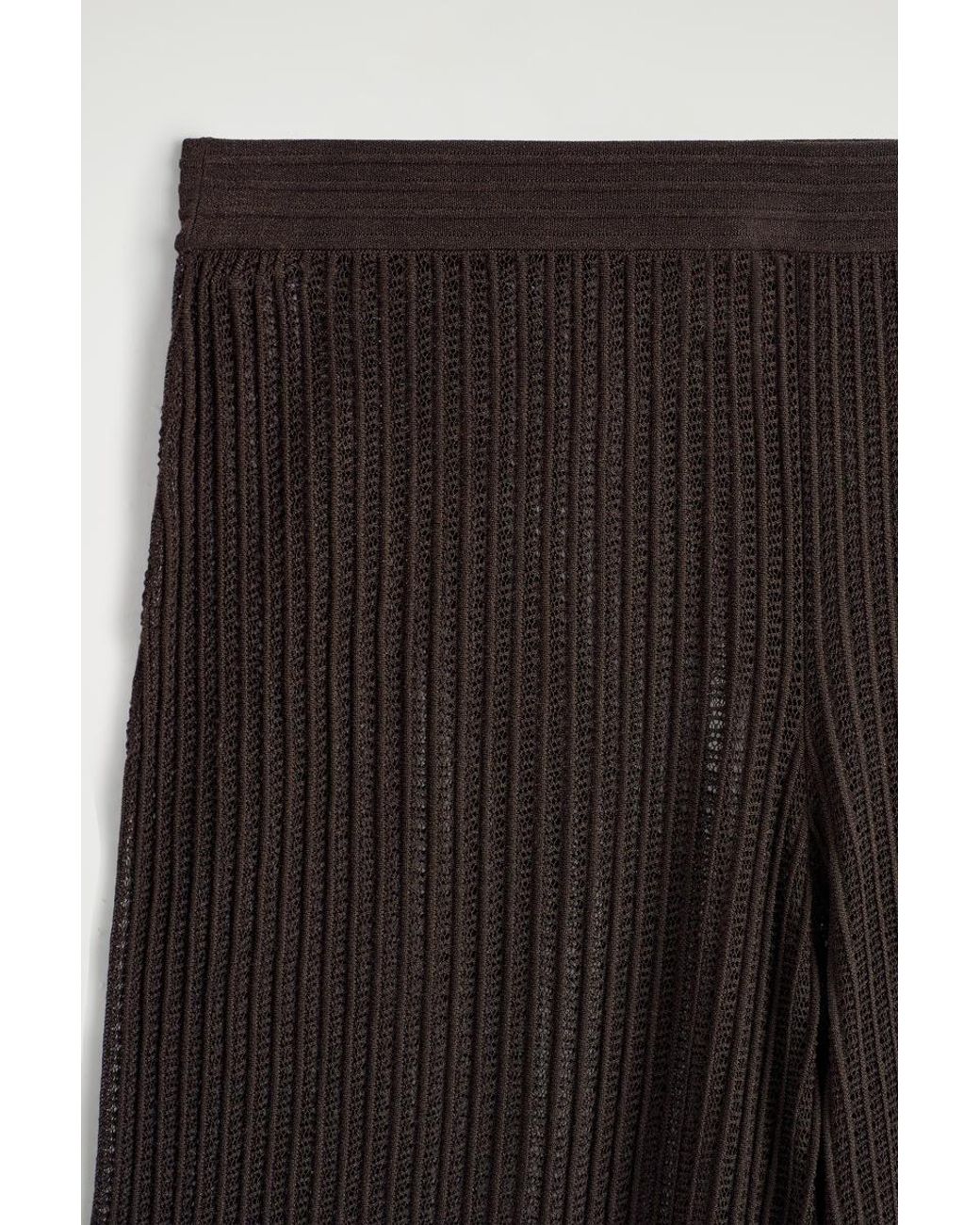 COS Brown Ribbed Open-Knit Pants