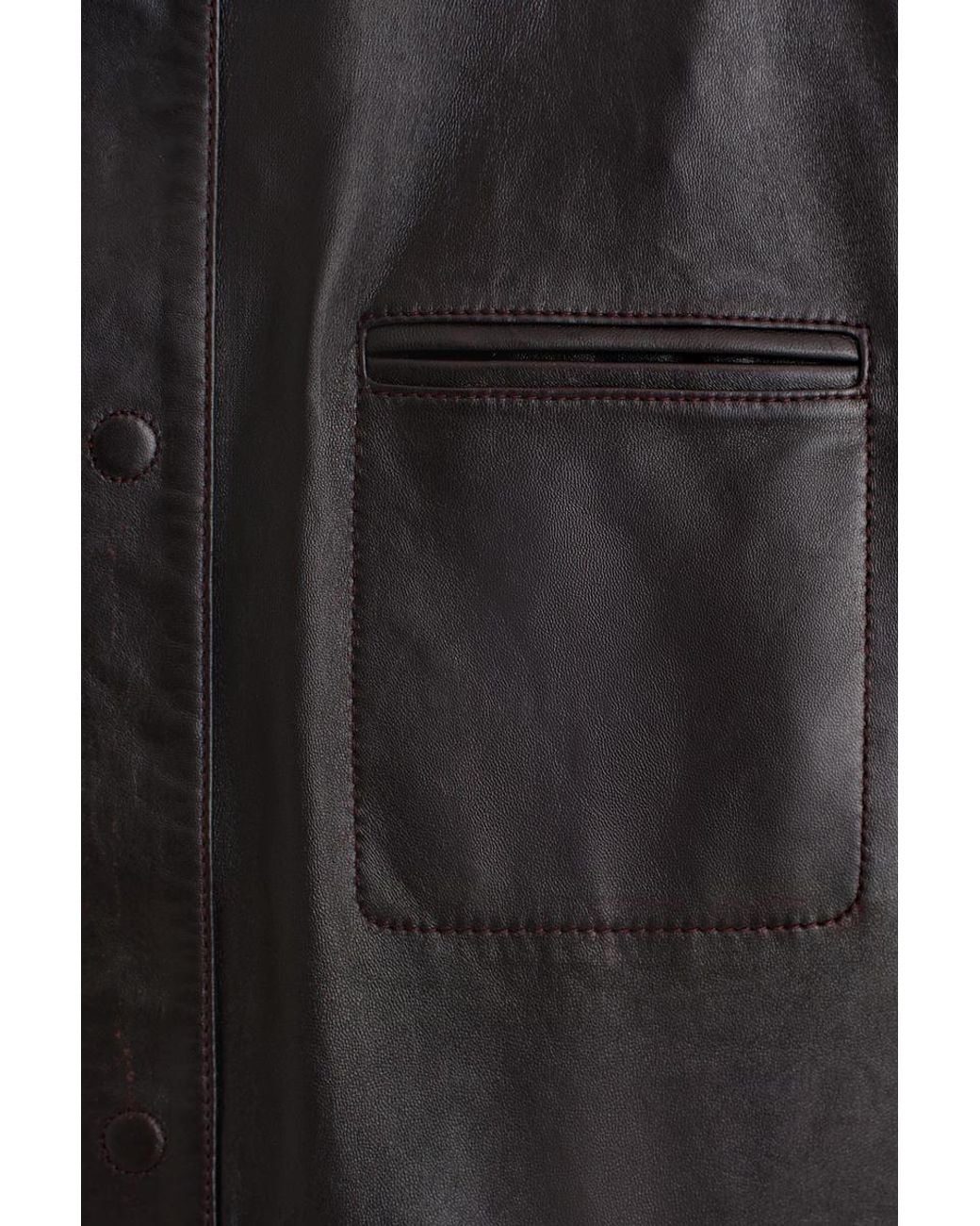 COS Black Burnished Nappa Leather Jacket for men