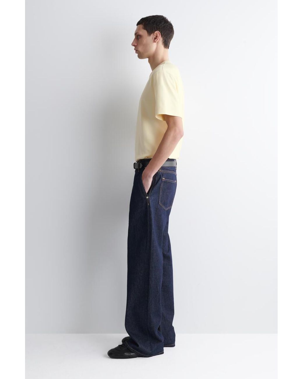 COS Yellow Interlock Cotton Crew-Neck T-Shirt for men