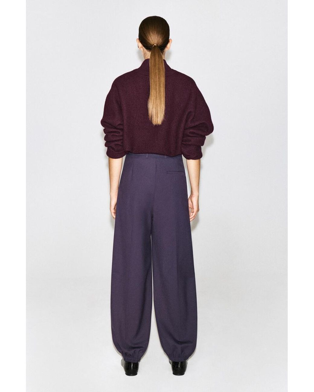 COS Purple Pleated Balloon Trousers