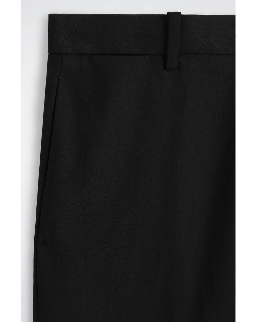 COS Black Wool Regular-Fit Straight-Leg Trousers for men