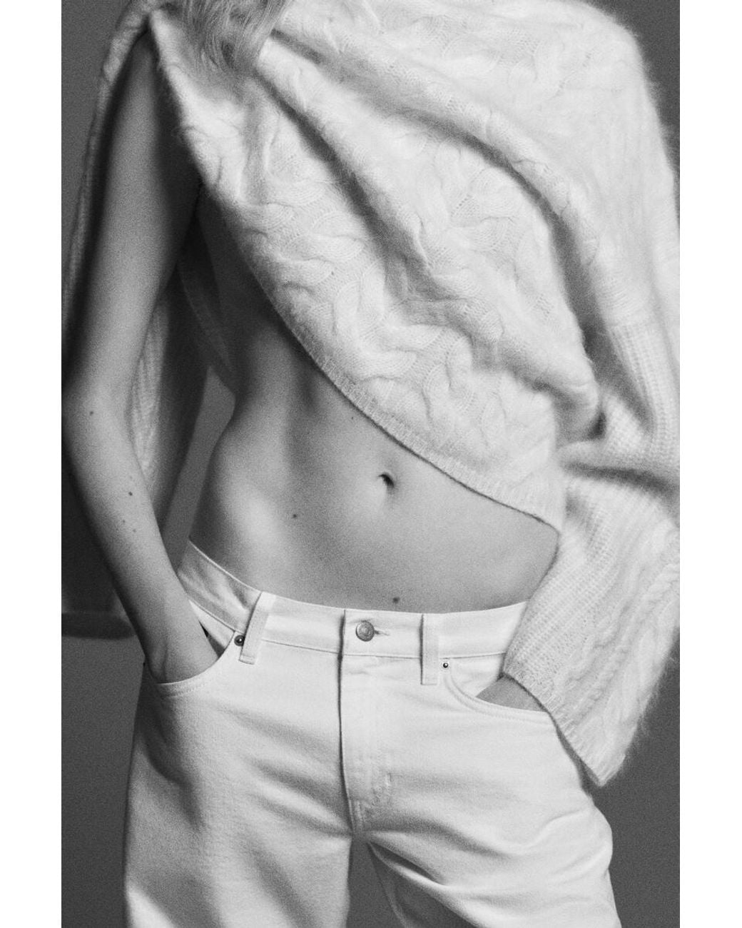 COS Natural Folde Curved-Leg Turn-Up Jeans