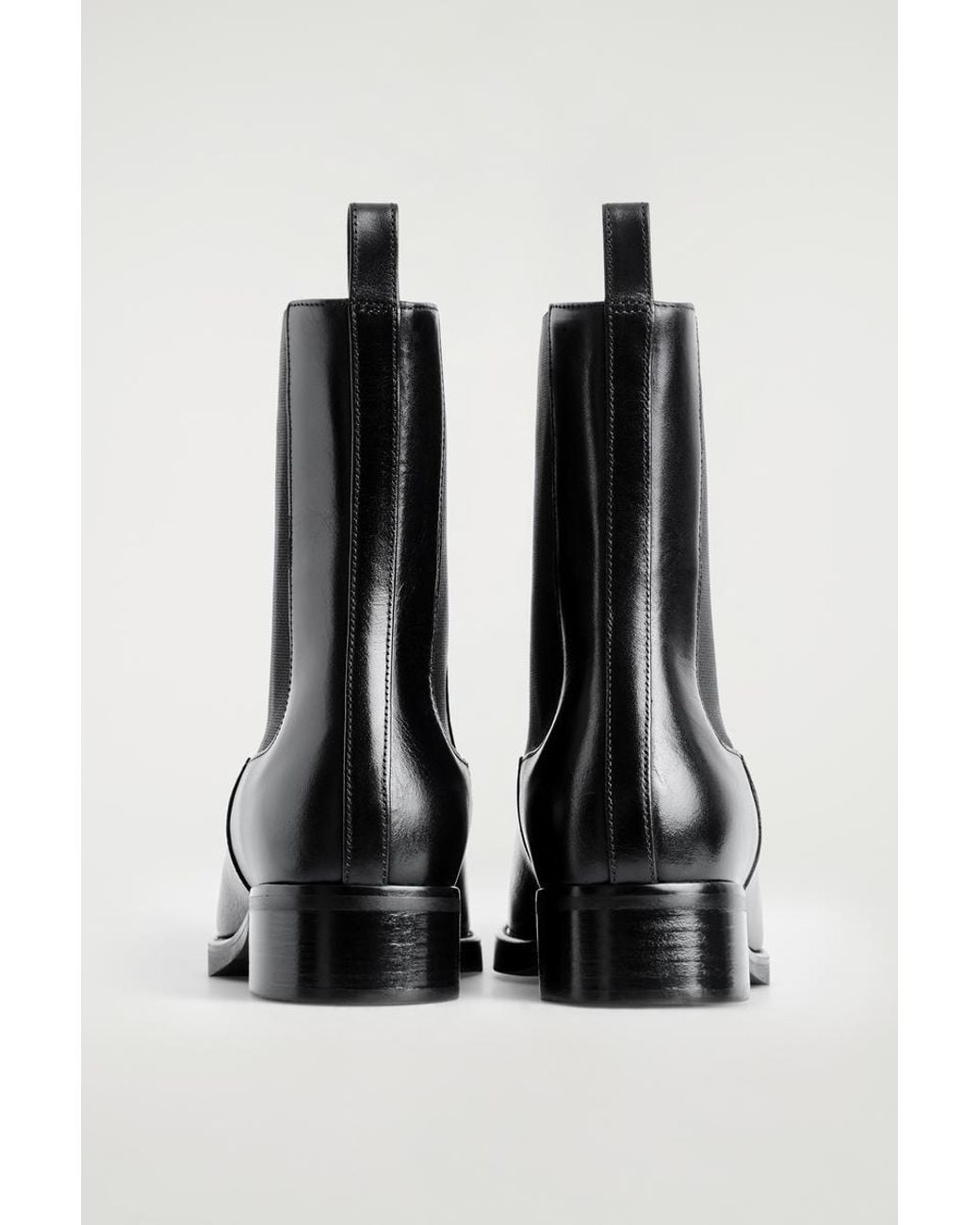 COS White Leather Chelsea Boots