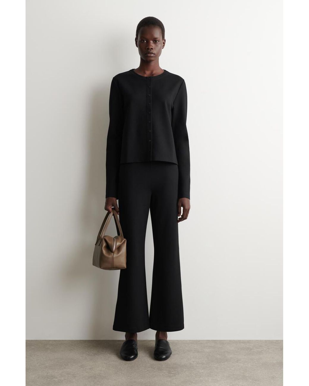 COS Black Minimal Jersey Cardigan