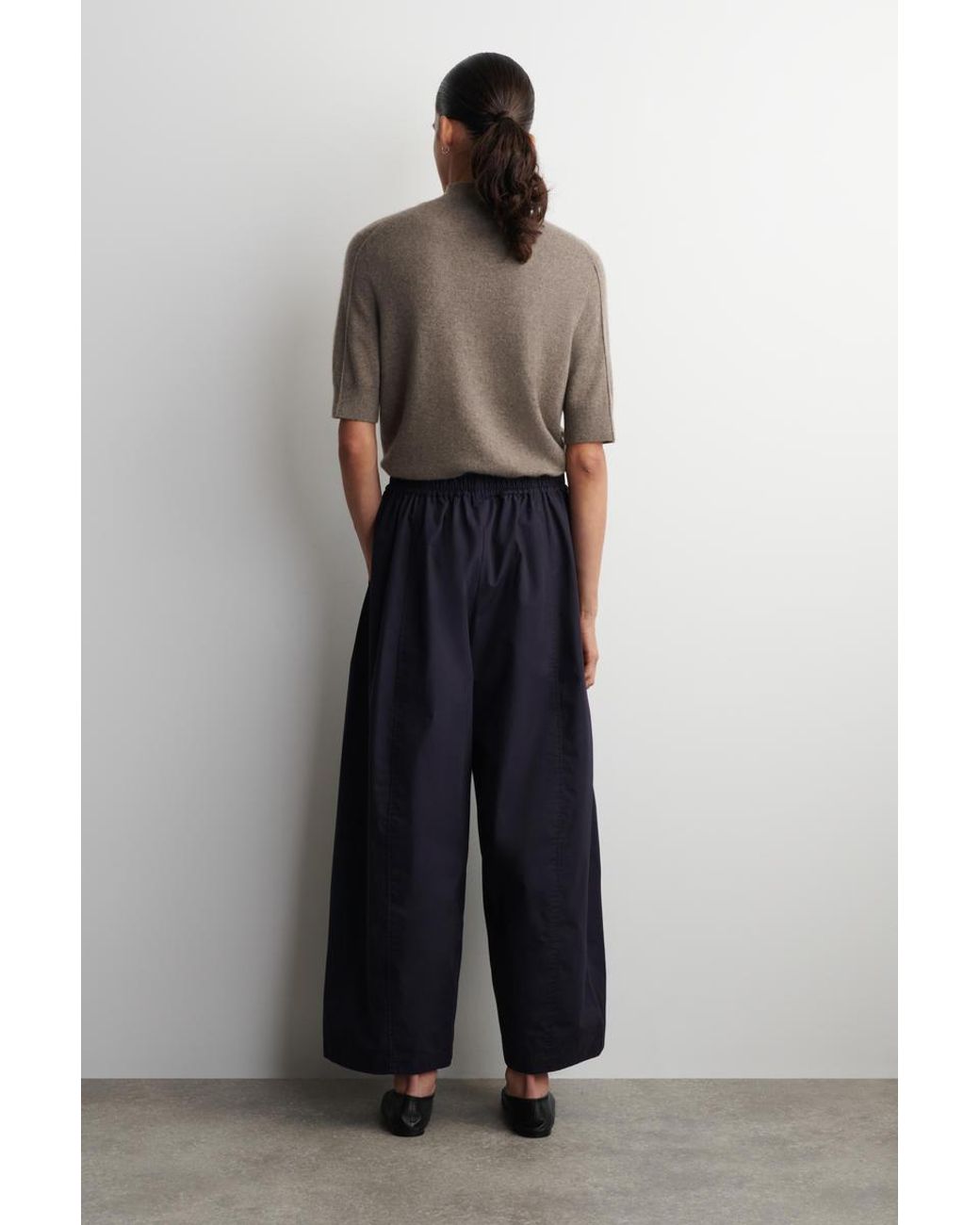 COS Blue Elasticated Barrel-leg Trousers