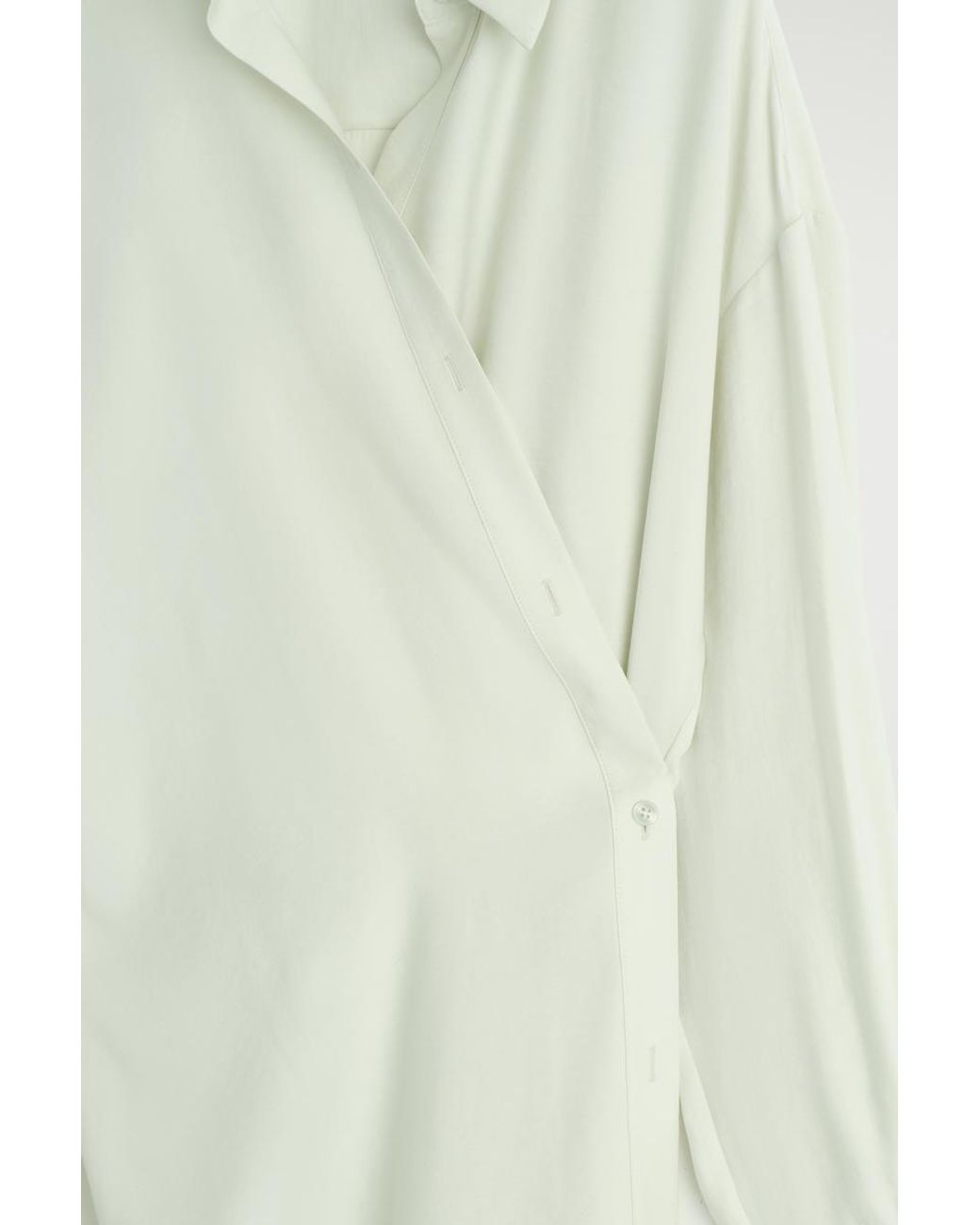 COS White Wrap Midi Shirt Dress