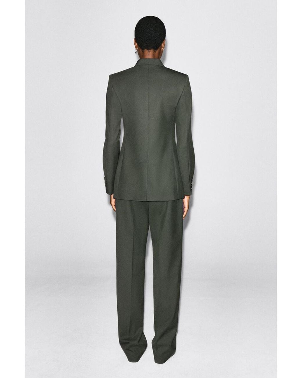 COS Green Wool-Blend Double-Breasted Blazer