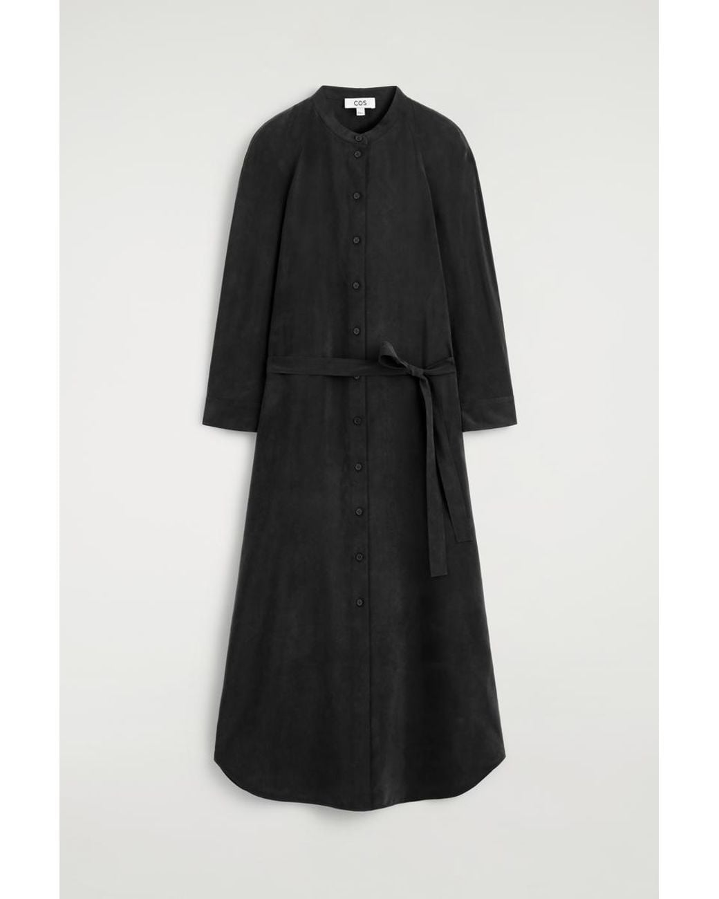 cos belted linen shirt dress Linen Womens Belted Shirt Dress COS Women's Belted Pleated Mini Shirt Dress In Gray Linen Size: