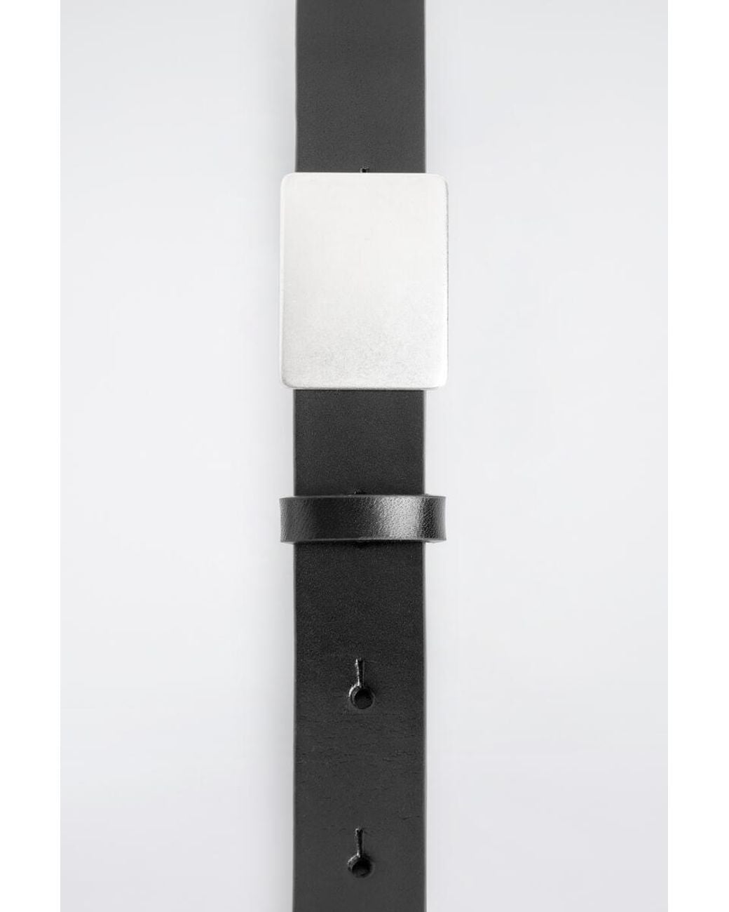 COS White Metal-Buckle Leather Belt for men