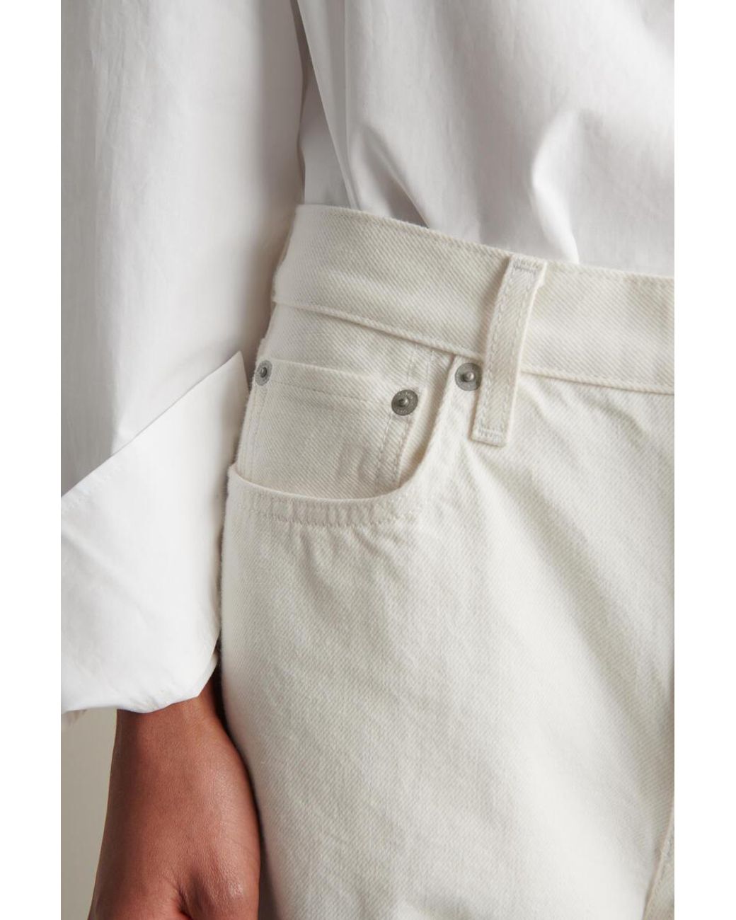 COS White Chord Straight-Leg Jeans