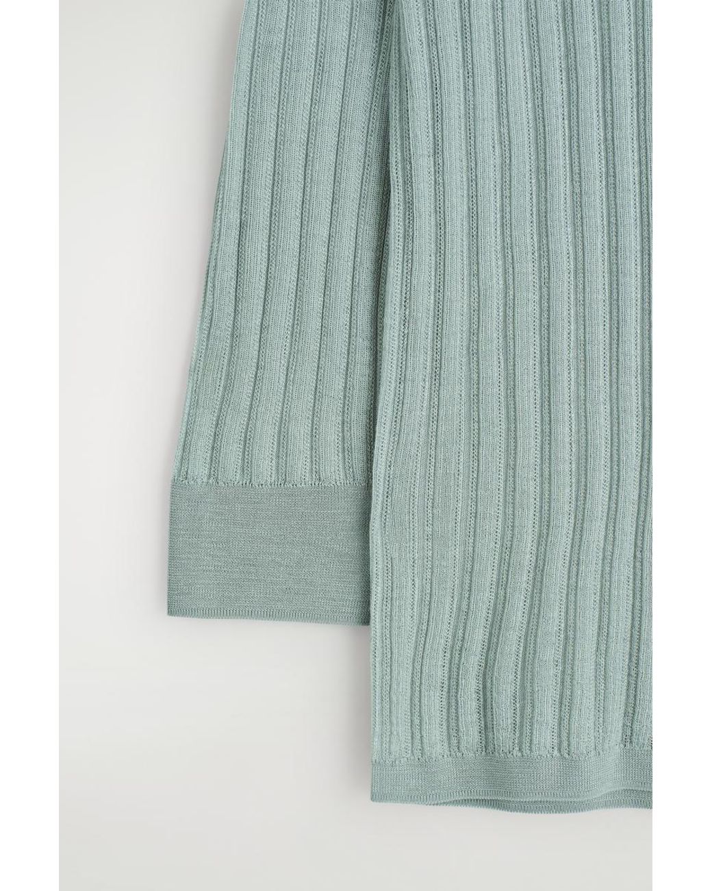 COS Green Sheer Knitted Silk Top
