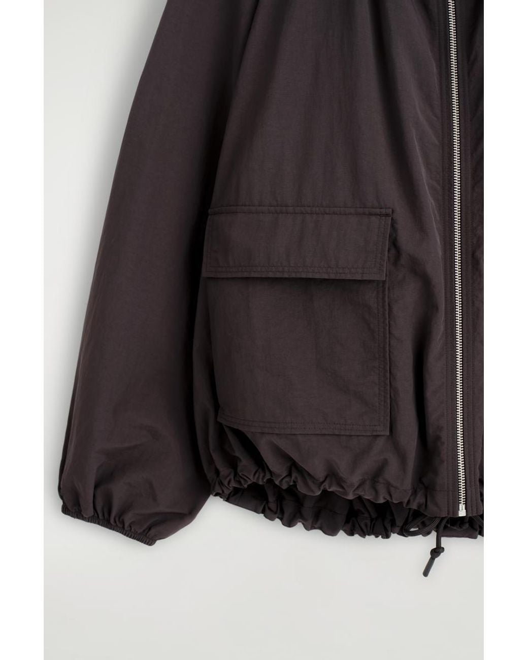 COS Black Technical Hooded Parka Jacket