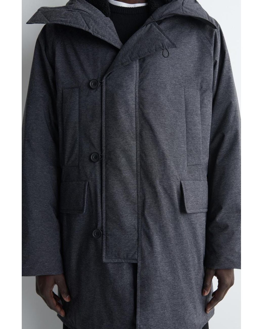 COS Blue Technical Hooded Down Parka for men