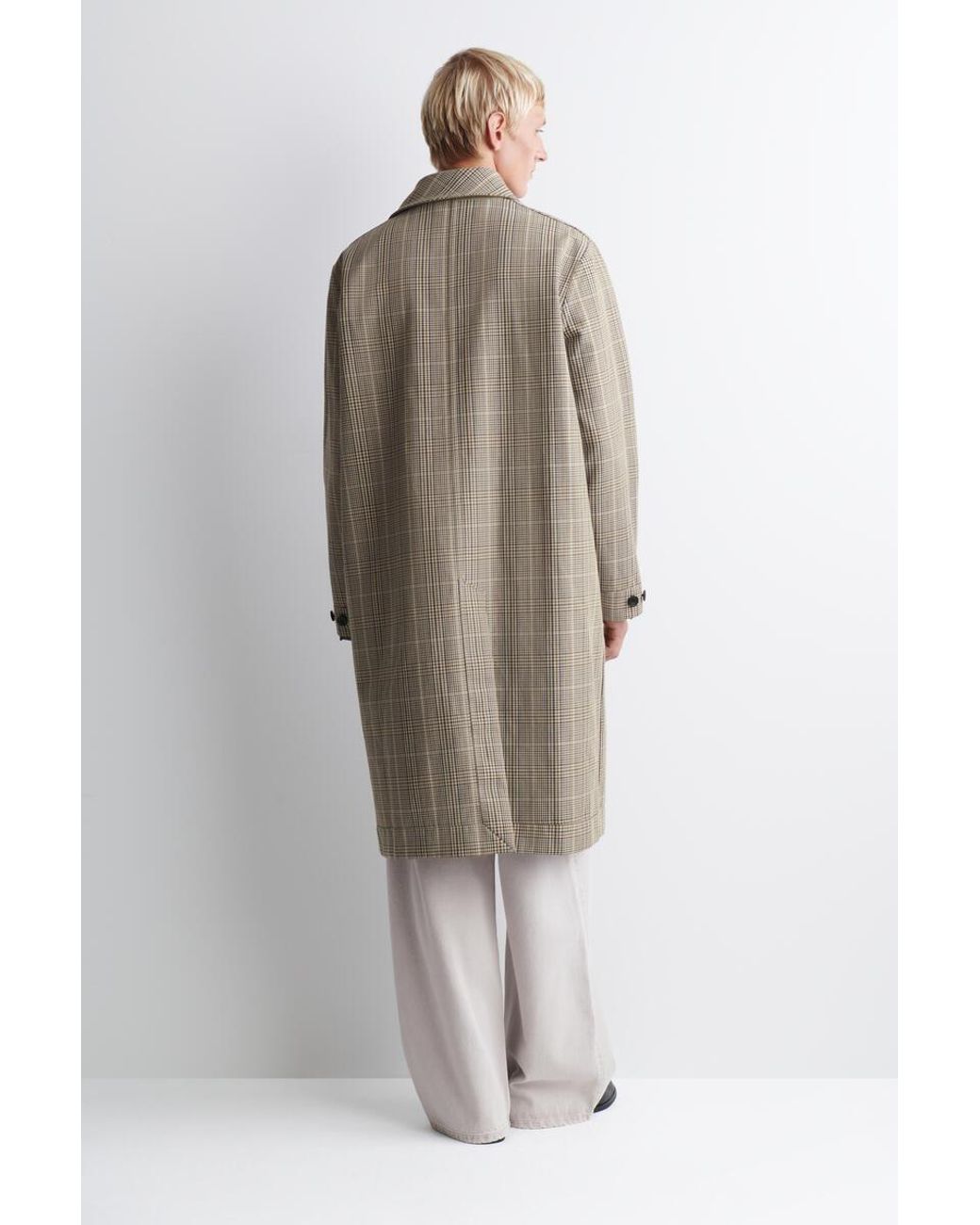 COS Natural Reversible Checked Car Coat for men