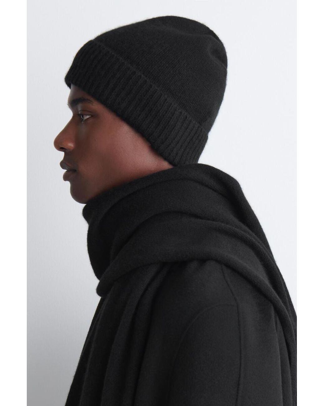 COS Black Pure Cashmere Beanie