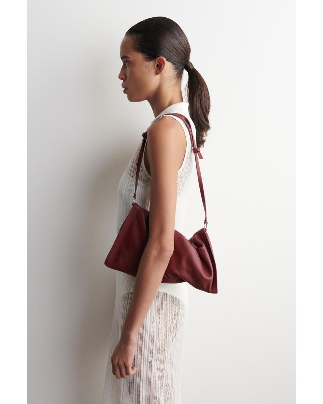 COS Red Twisted Mini Clutch Bag