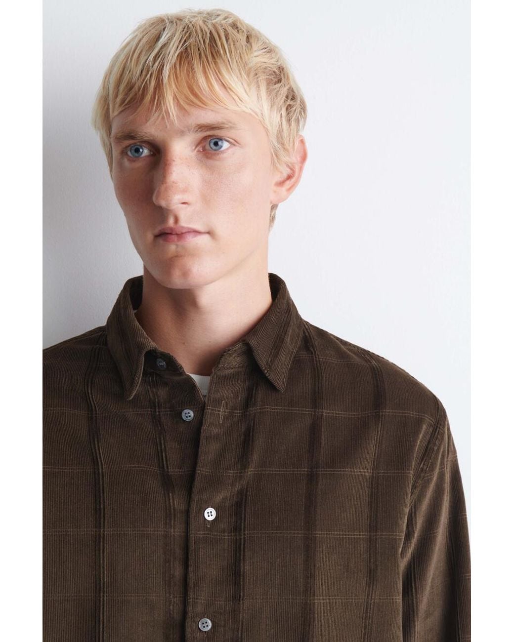 COS Brown Relaxed Corduroy Shirt for men
