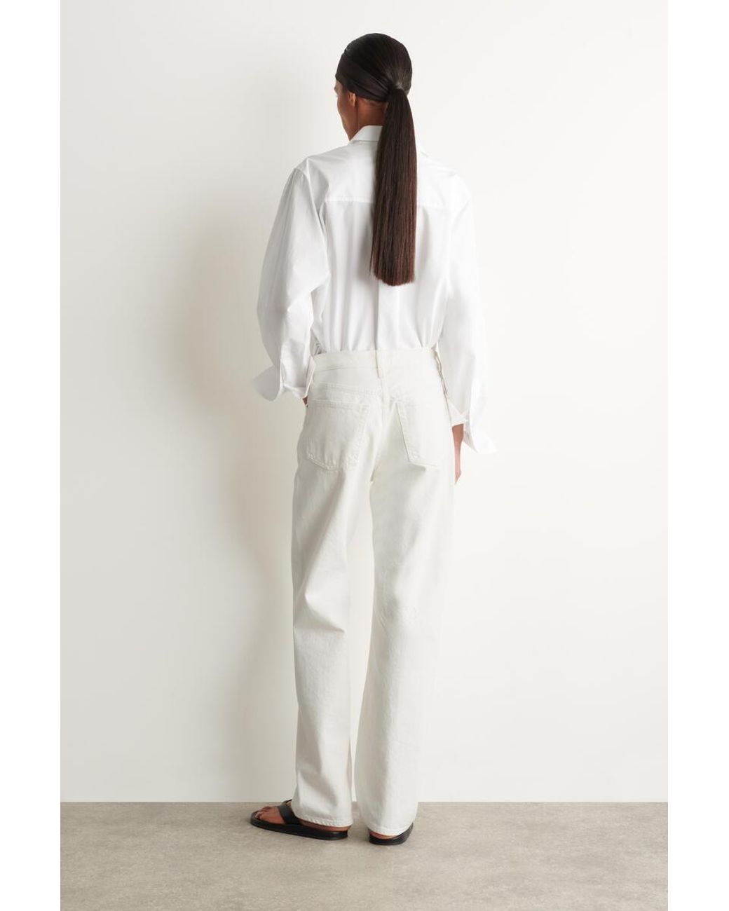 COS White Chord Straight-Leg Jeans