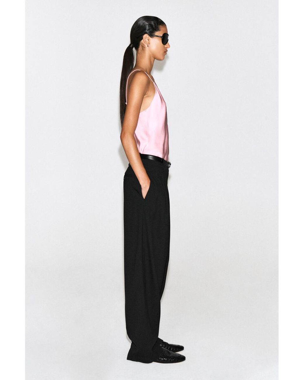 COS Black Crepe V-Neck Cami Top