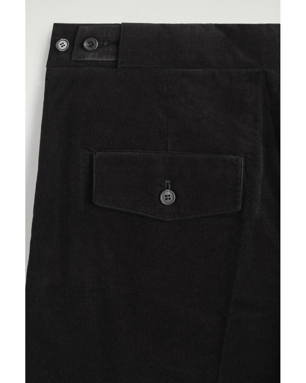 COS Black Cropped Corduroy Trousers