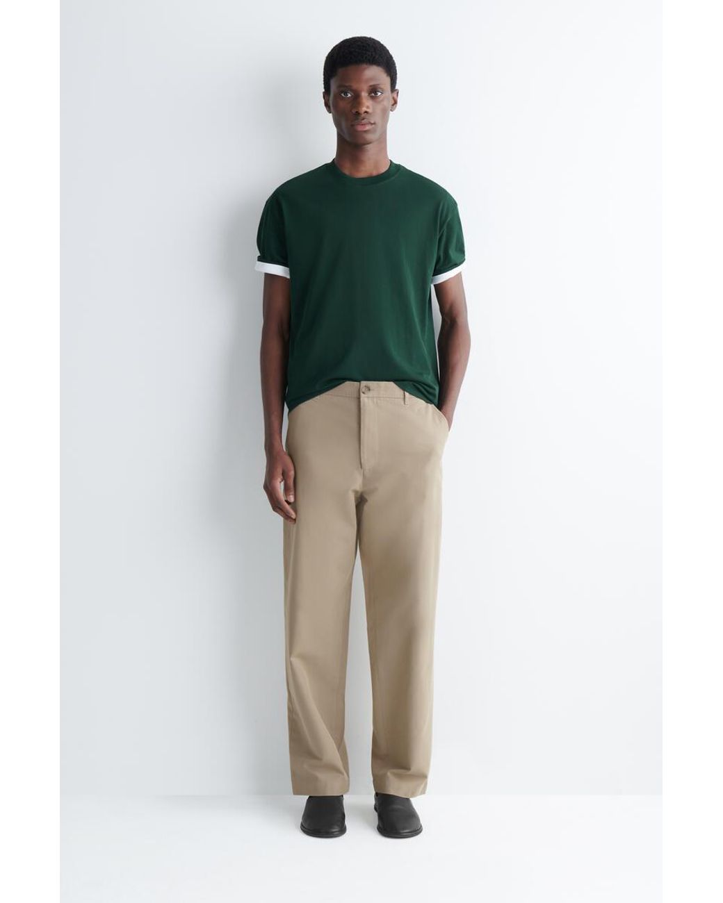 COS Green Relaxed Lightweight Cotton T-Shirt for men