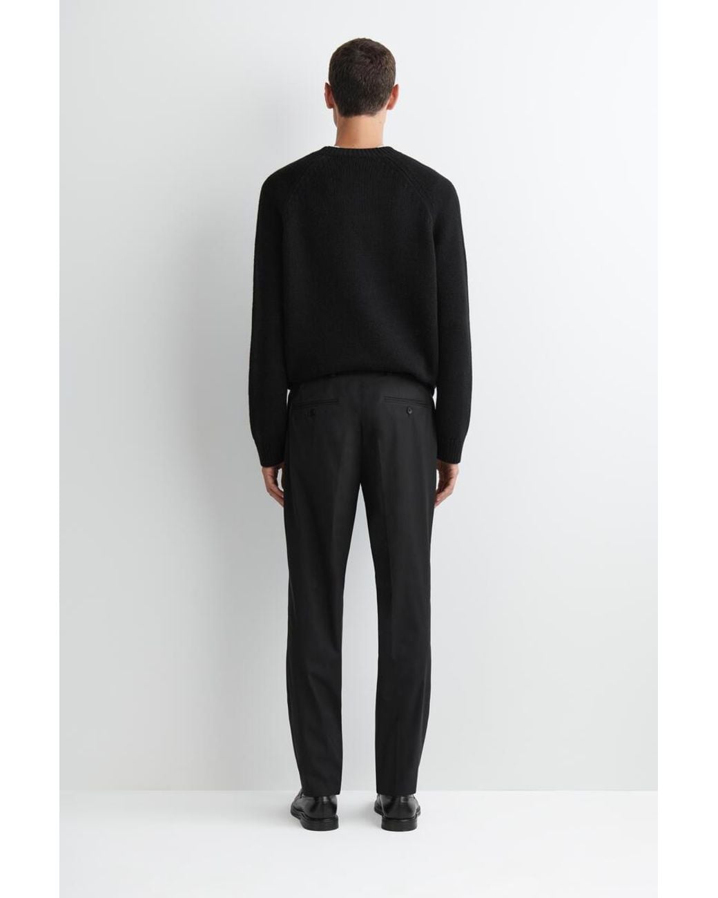 COS Black Wool-Blend Slim-Fit Straight-Leg Trousers for men