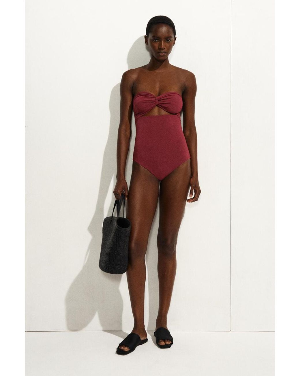 COS Twisted Textured Cutout Swimsuit