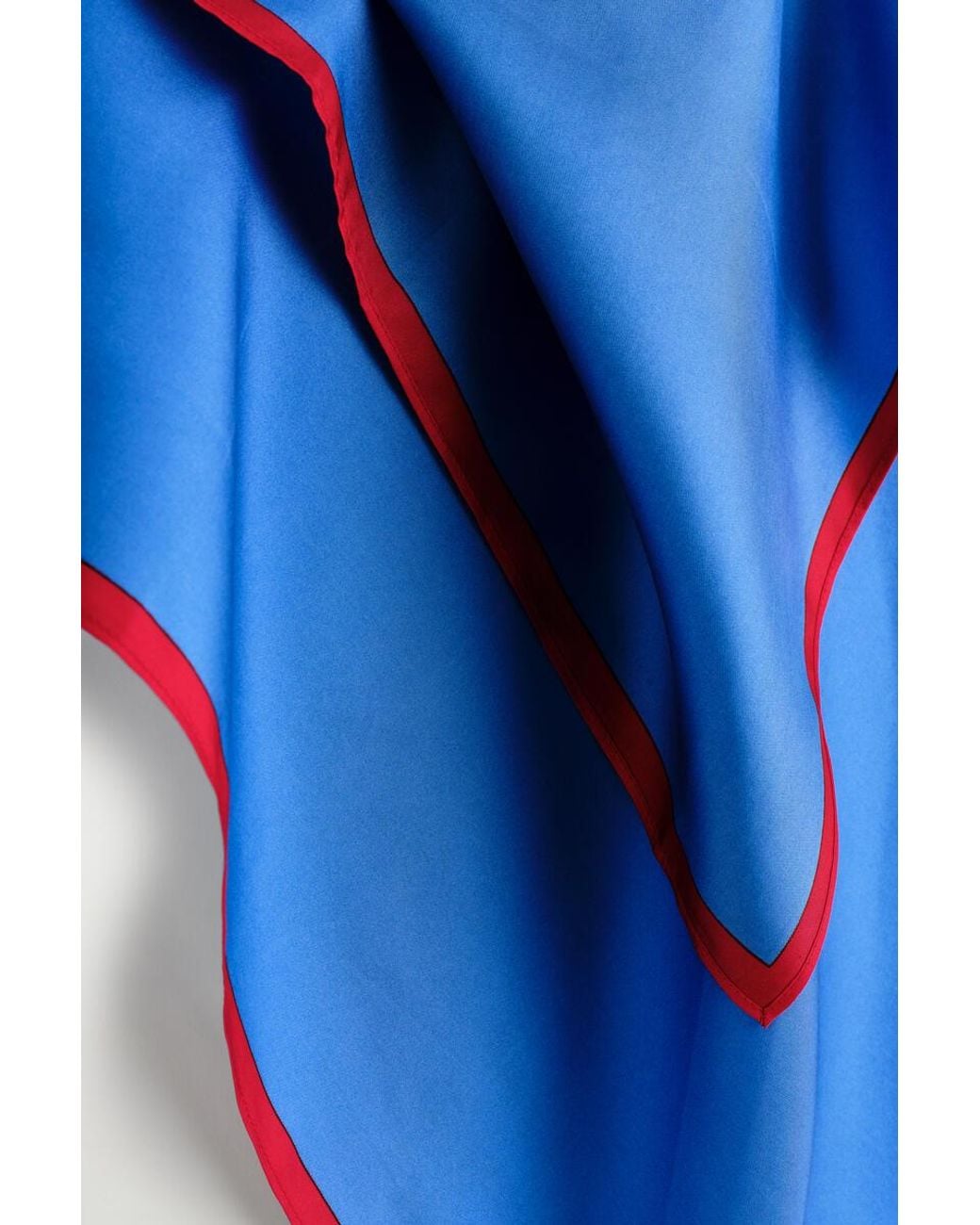 COS Blue Contrast-Tipped Silk Scarf
