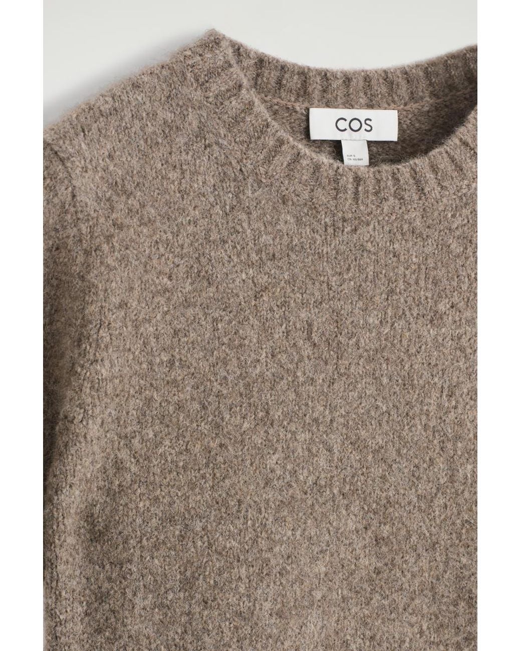COS Gray Knitted Alpaca-Blend T-Shirt