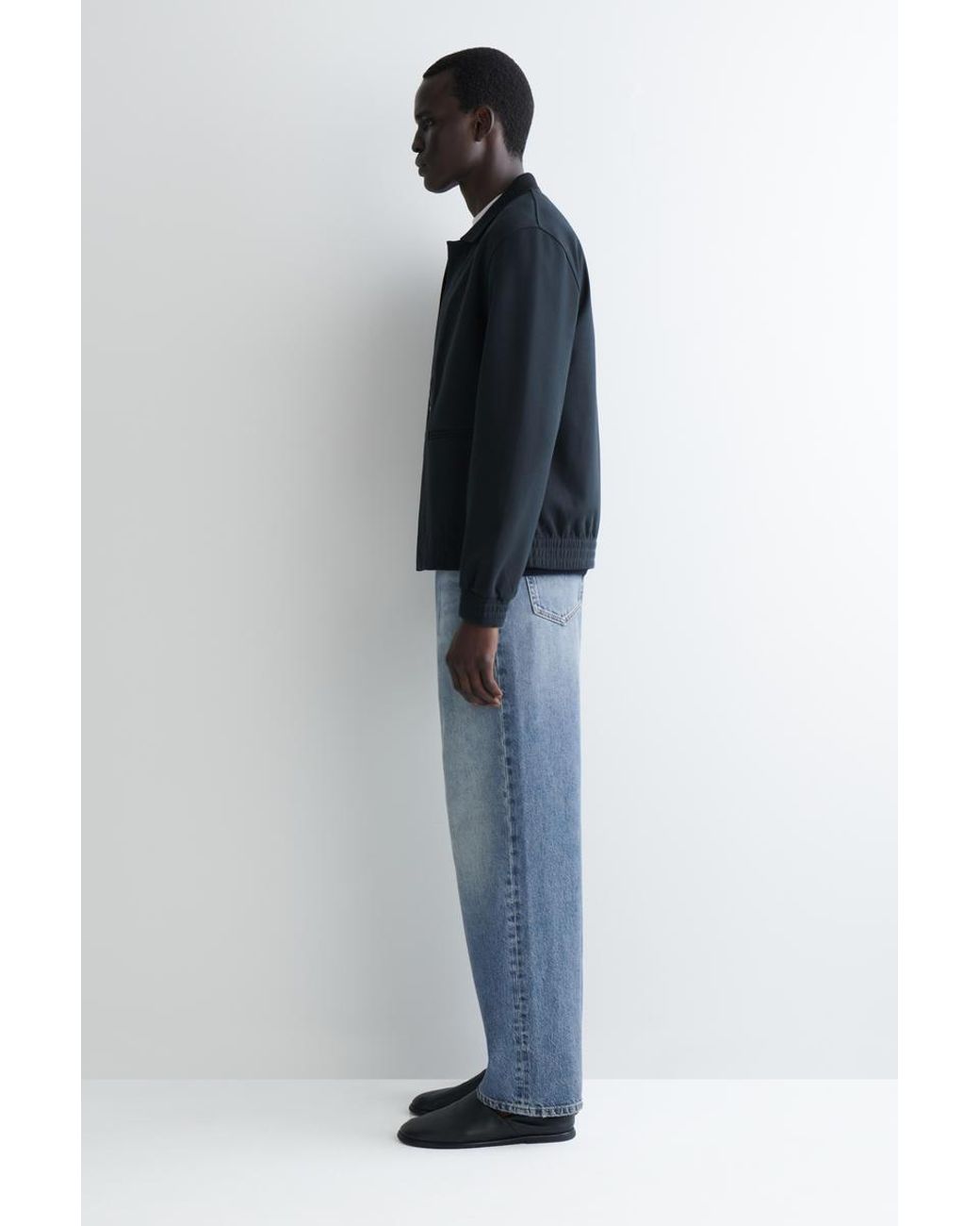 COS Blue Jersey Harrington Jacket for men