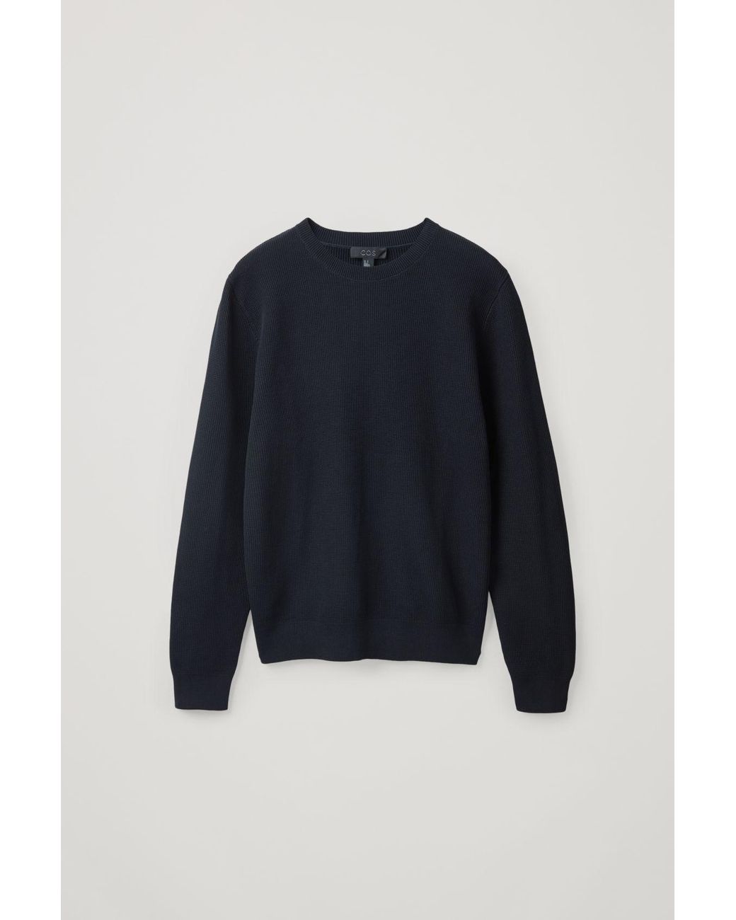 COS Cotton Waffleknit Sweater in Blue for Men Lyst